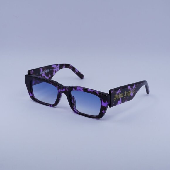 Palm Angels PERI002 PALM 3449 Sunglasses Purple Rectangle Frame, Blue Lenses - Picture 5 of 10